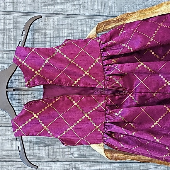 Bonnie Jean Girls Size 4 Burgundy, Gold Nutcracker Themed Holiday Dress Used - Picture 7 of 12